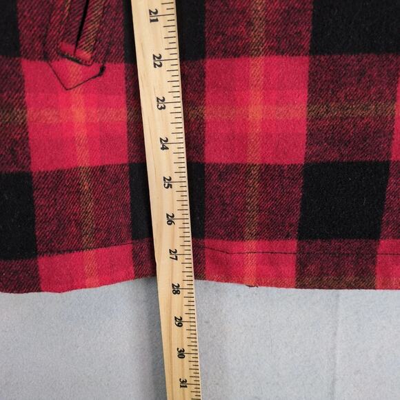 Old Navy Wool Blend Buffalo Plaid Coat Women's L Double Breasted Lined Pockets - Picture 6 of 10